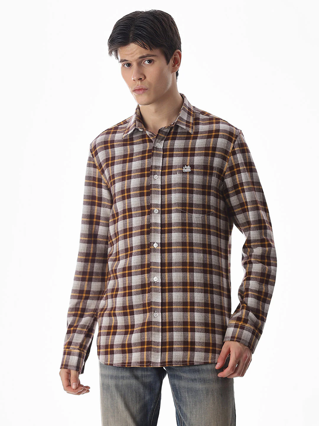 Regular Fit Check Shirt - Brown - Image 2