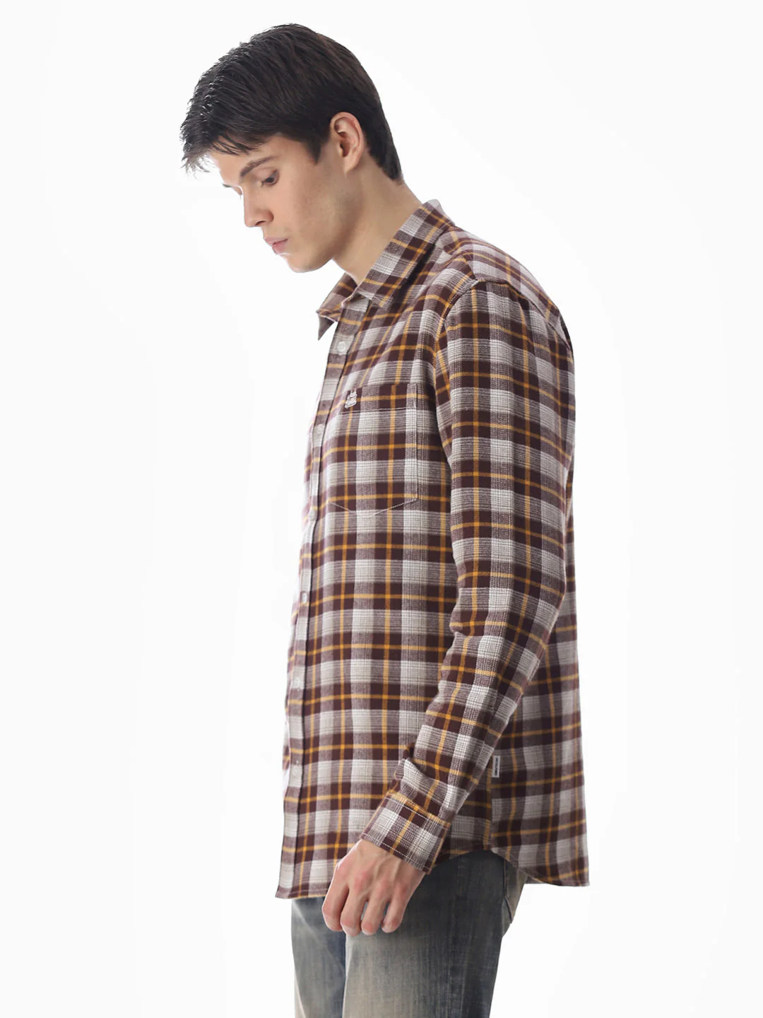 Regular Fit Check Shirt - Brown - Image 3