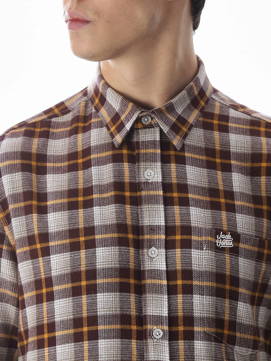 Regular Fit Check Shirt - Brown - Image 5