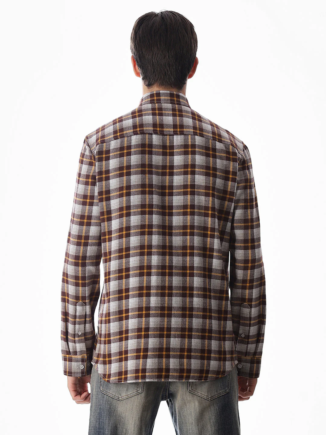 Regular Fit Check Shirt - Brown - Image 9