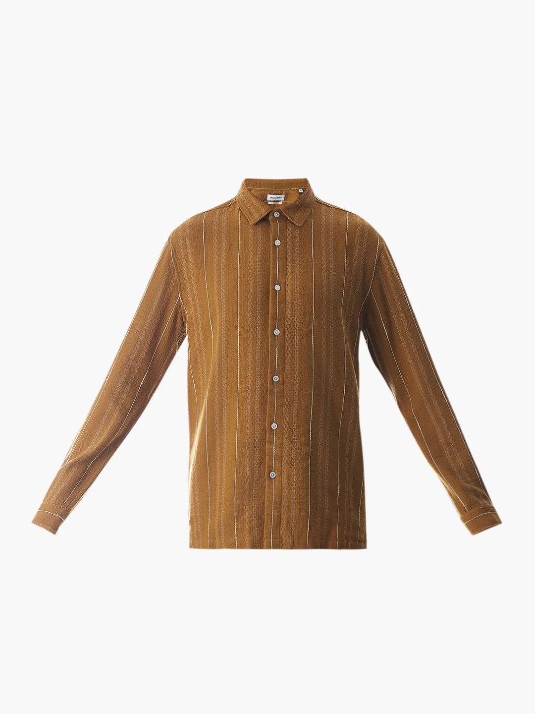 Regular Fit Striped Shirt - Golden Brown - Image 7