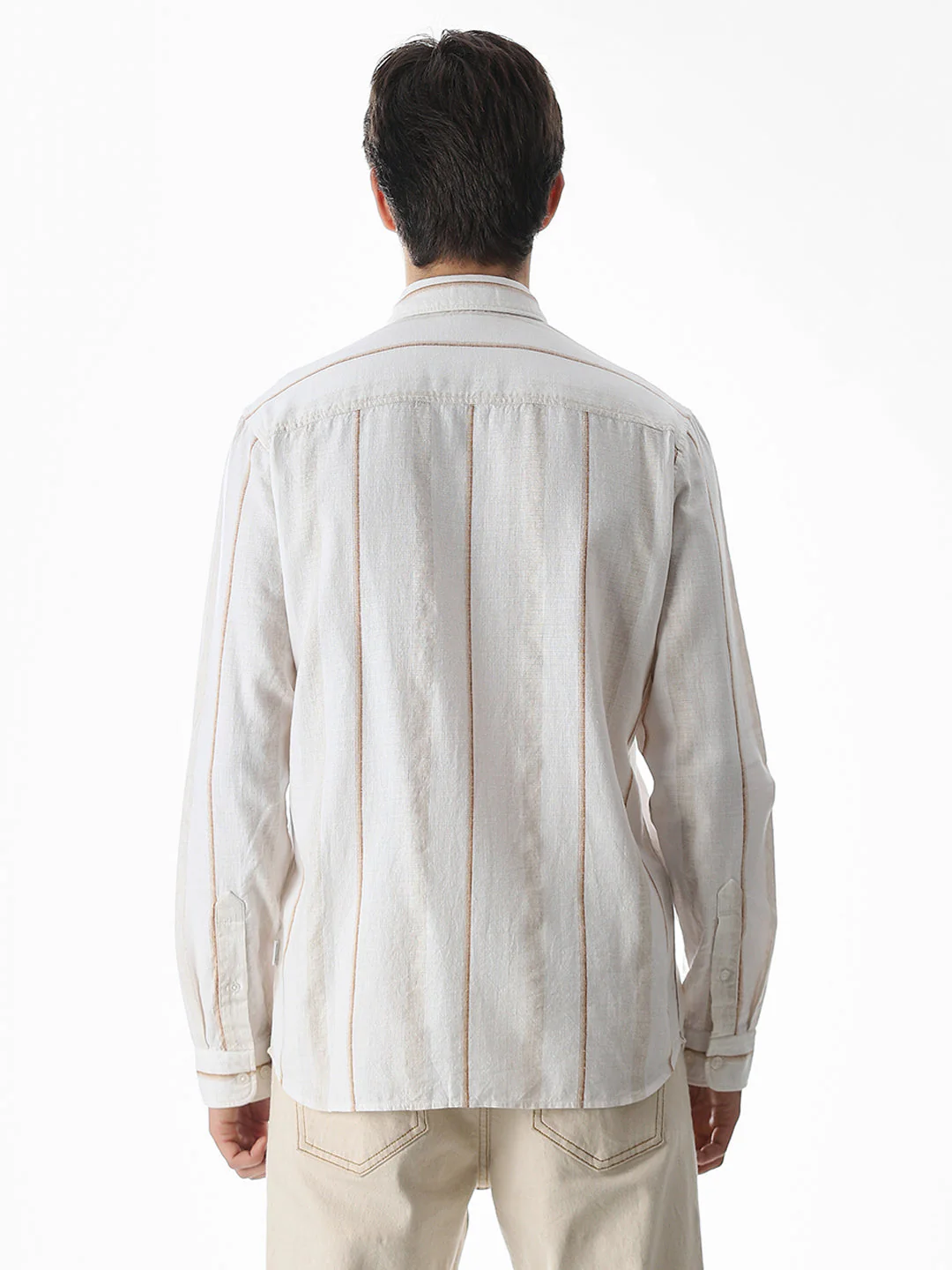 Regular Fit Striped Shirt - White - Image 9
