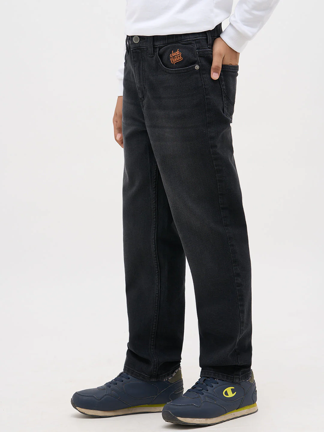 Grey Cotton Loose Fit Jeans - Image 3