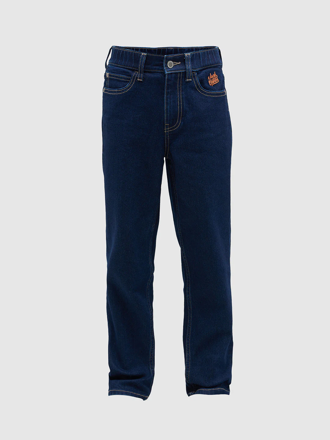 Boys Dark Blue Washed Loose Fit Jeans - Image 7