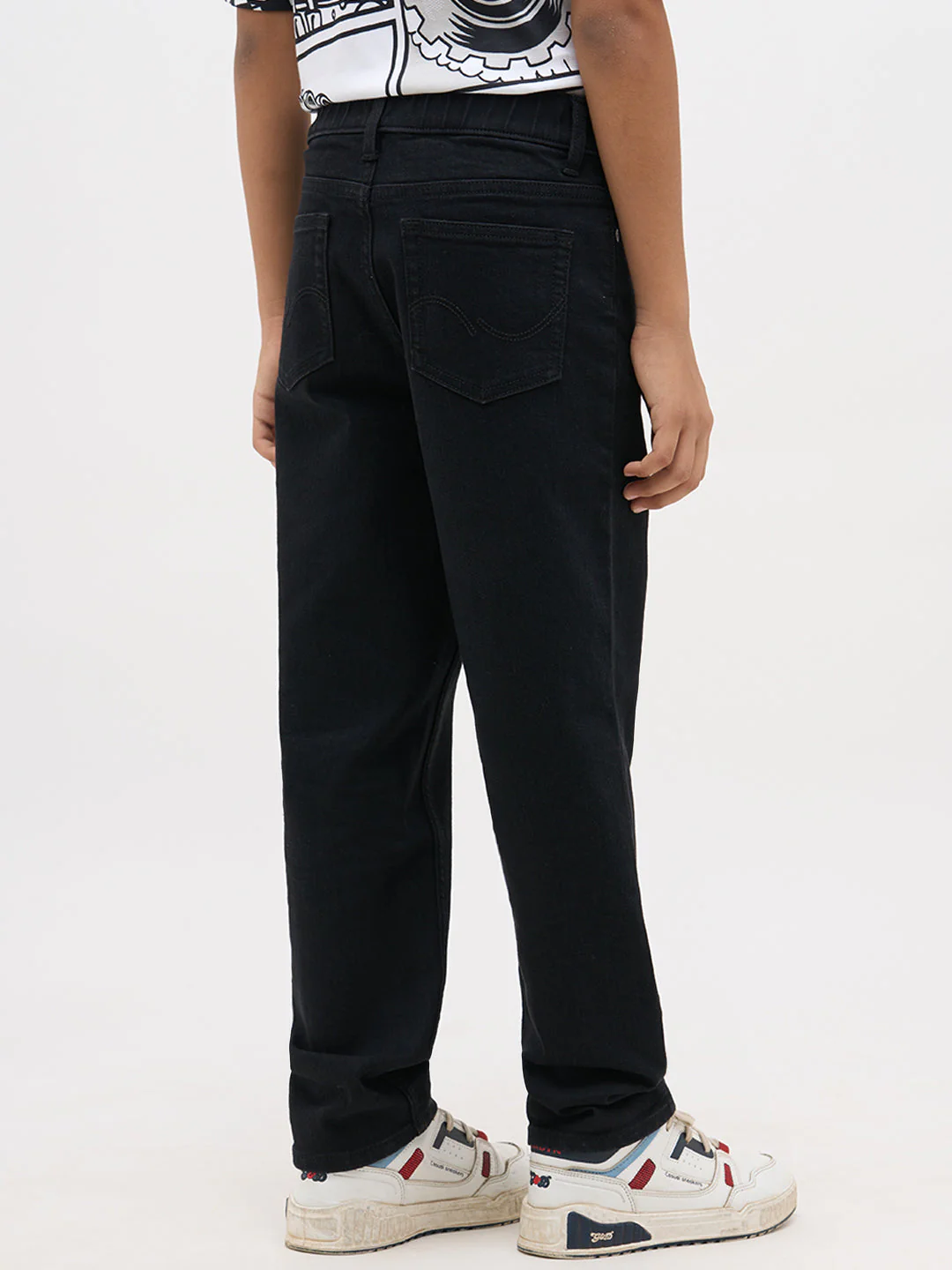 Black Cotton Loose Fit Jeans - Image 4