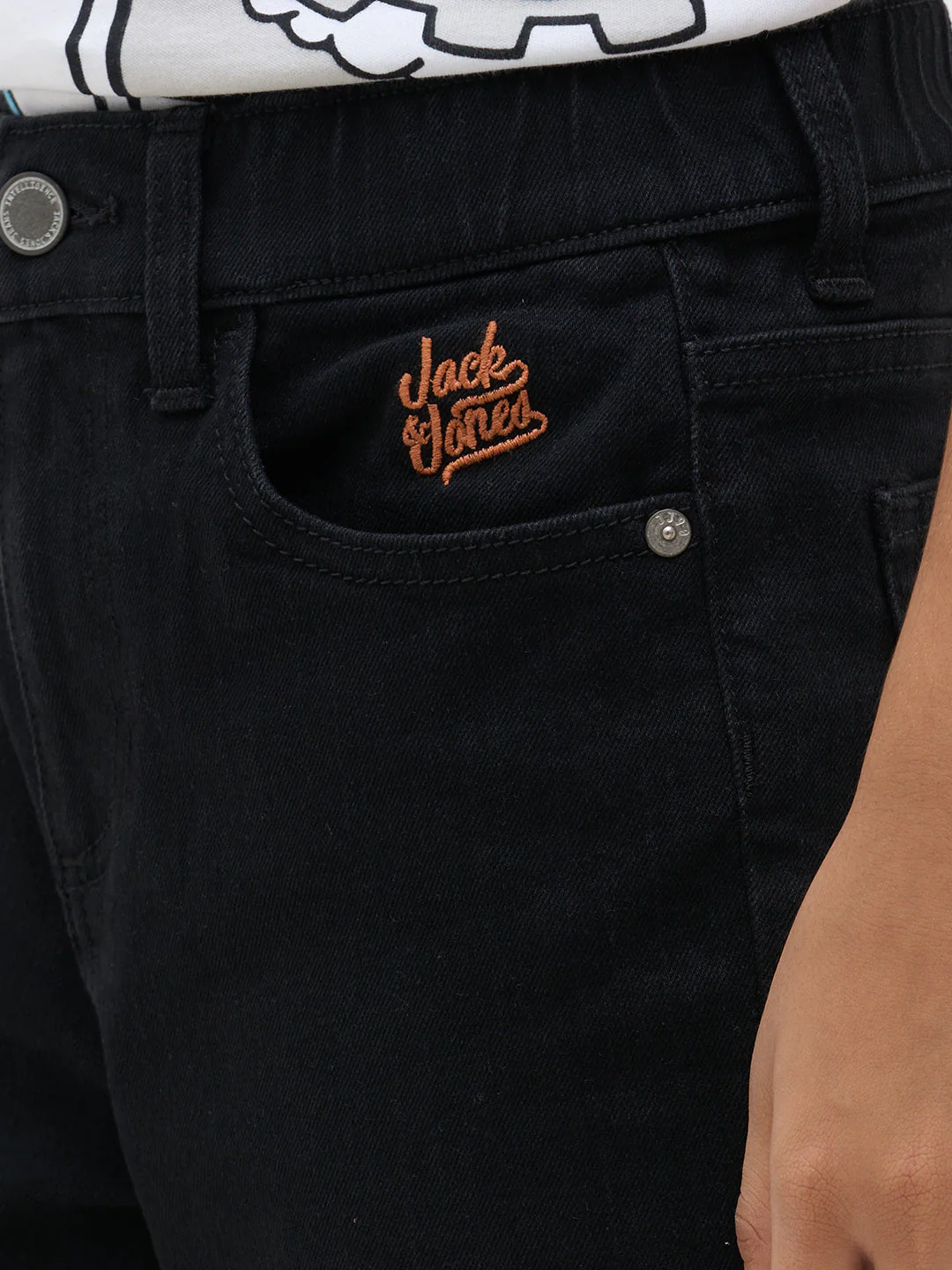 Black Cotton Loose Fit Jeans - Image 6