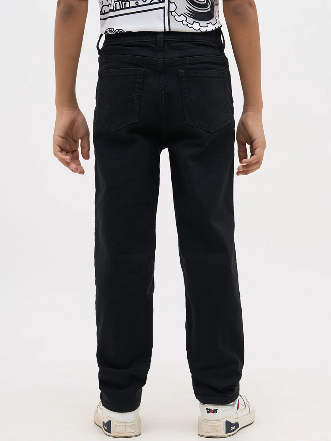 Black Cotton Loose Fit Jeans - Image 9