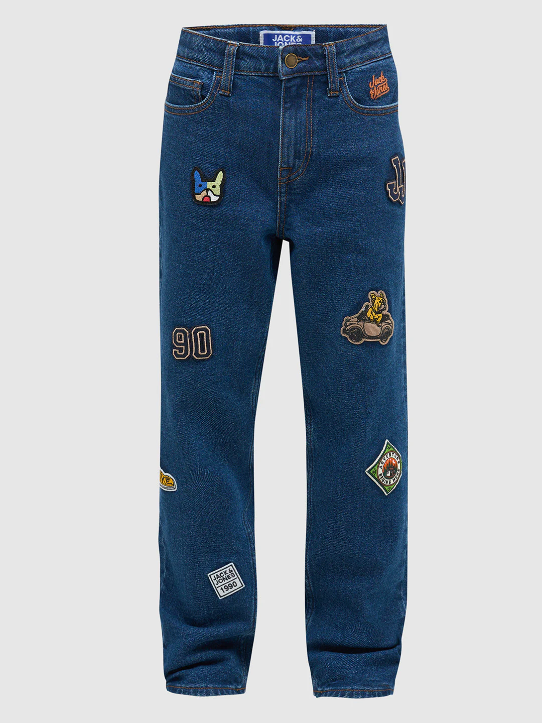 Boys Applique Print Loose Fit Jeans - Image 7