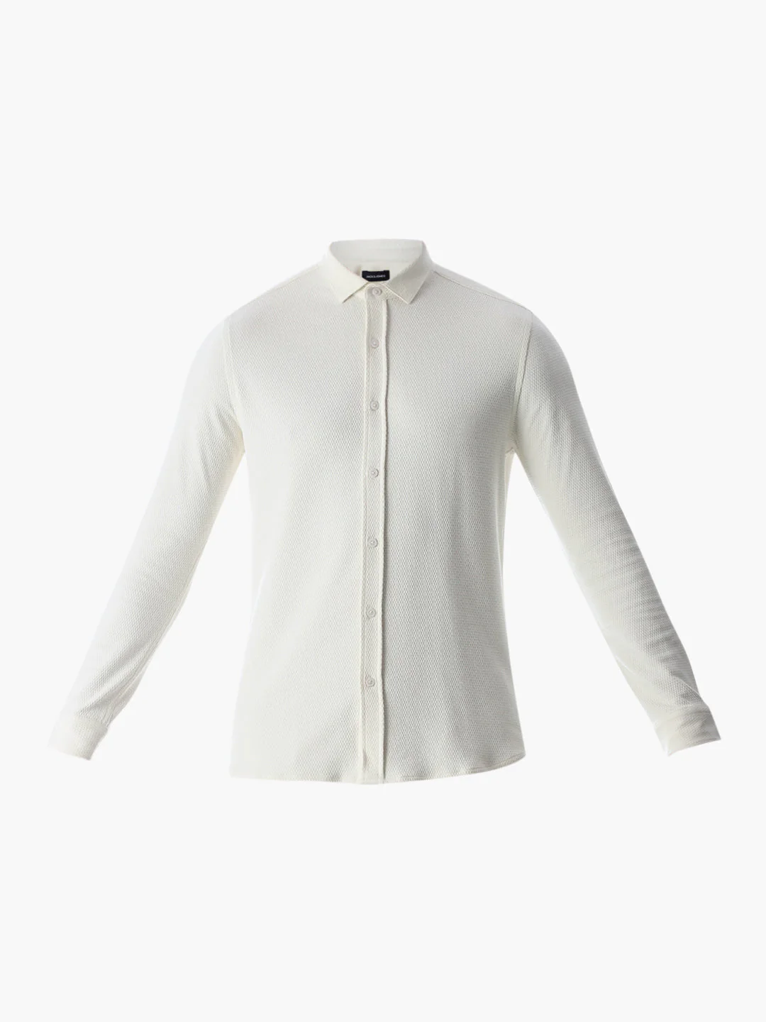 Stretch Slim Fit Off-White Shirt - Image 7