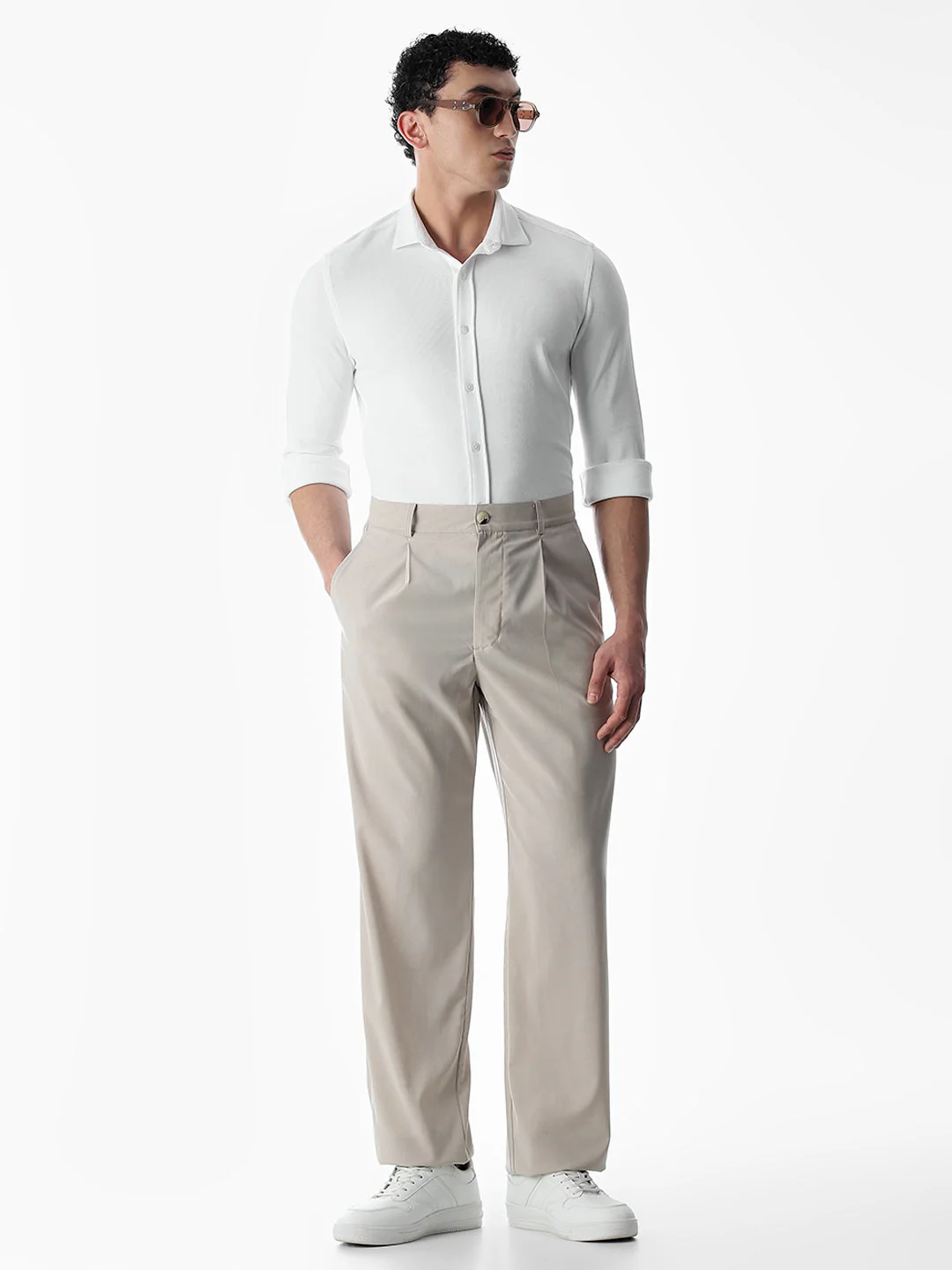Stretch Slim Fit White Shirt - Image 6