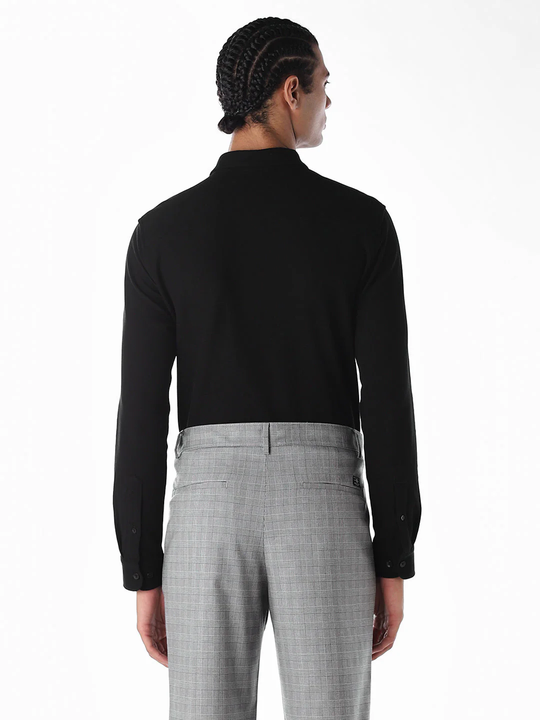 Black Stretch Slim Fit Shirt - Image 4