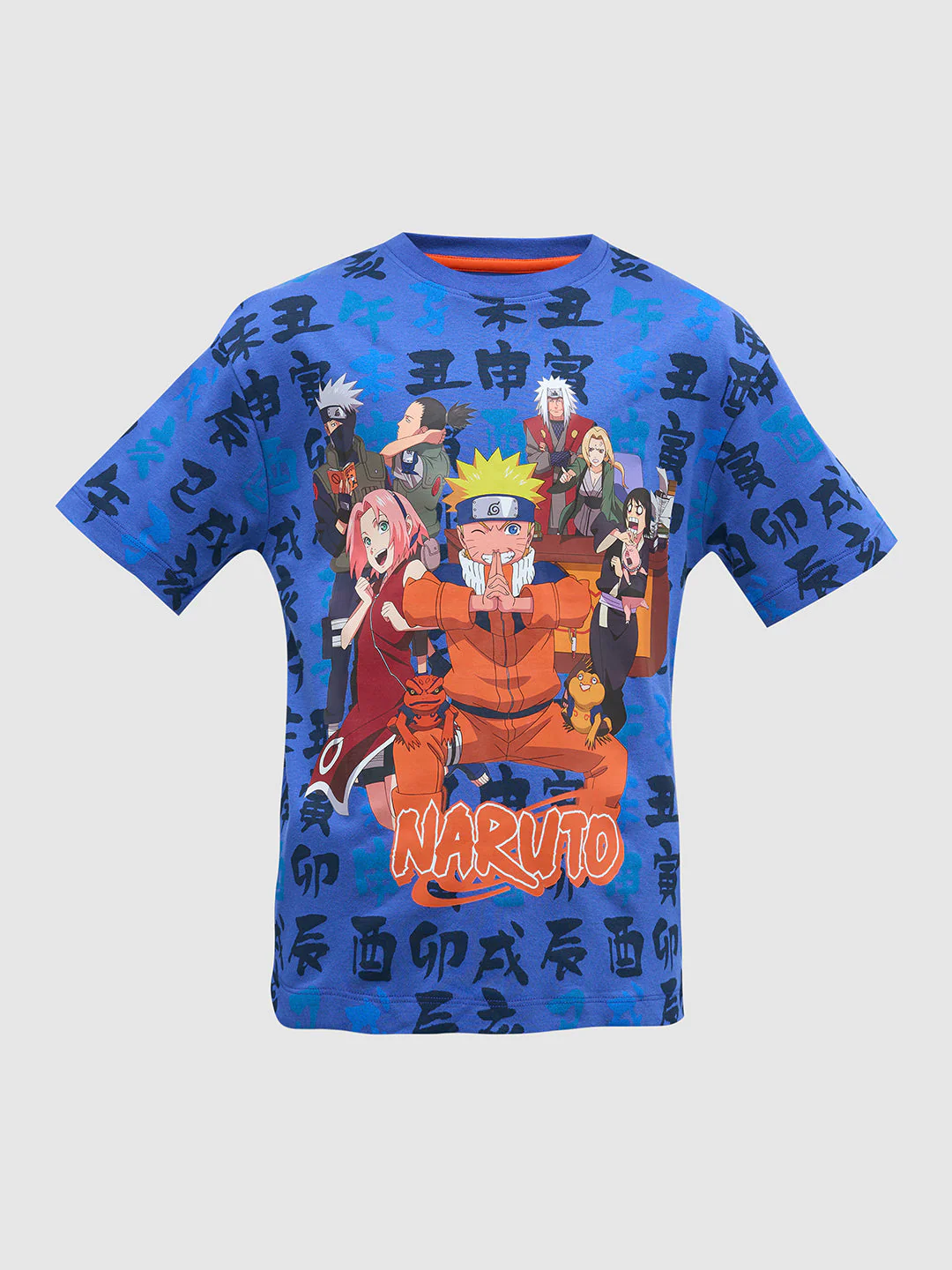 Boys Naruto Print Cotton T-shirt - Blue - Image 7