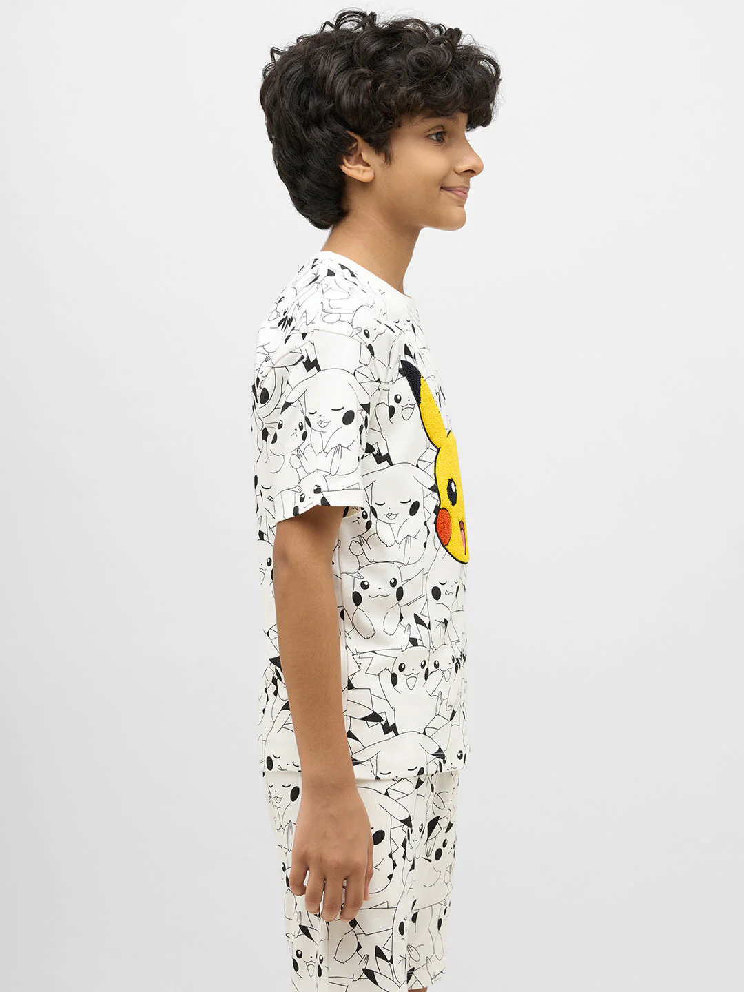 Boys Pikachu Print Cotton T-shirt - Image 3