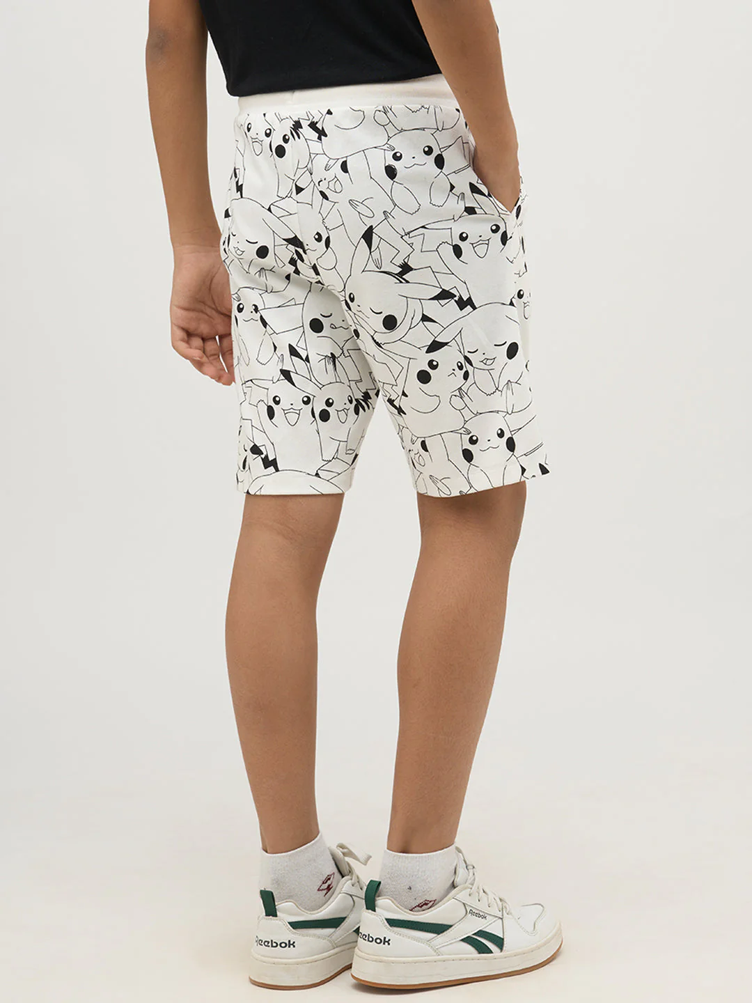 Boys Pikachu Print Cotton Shorts - Image 4