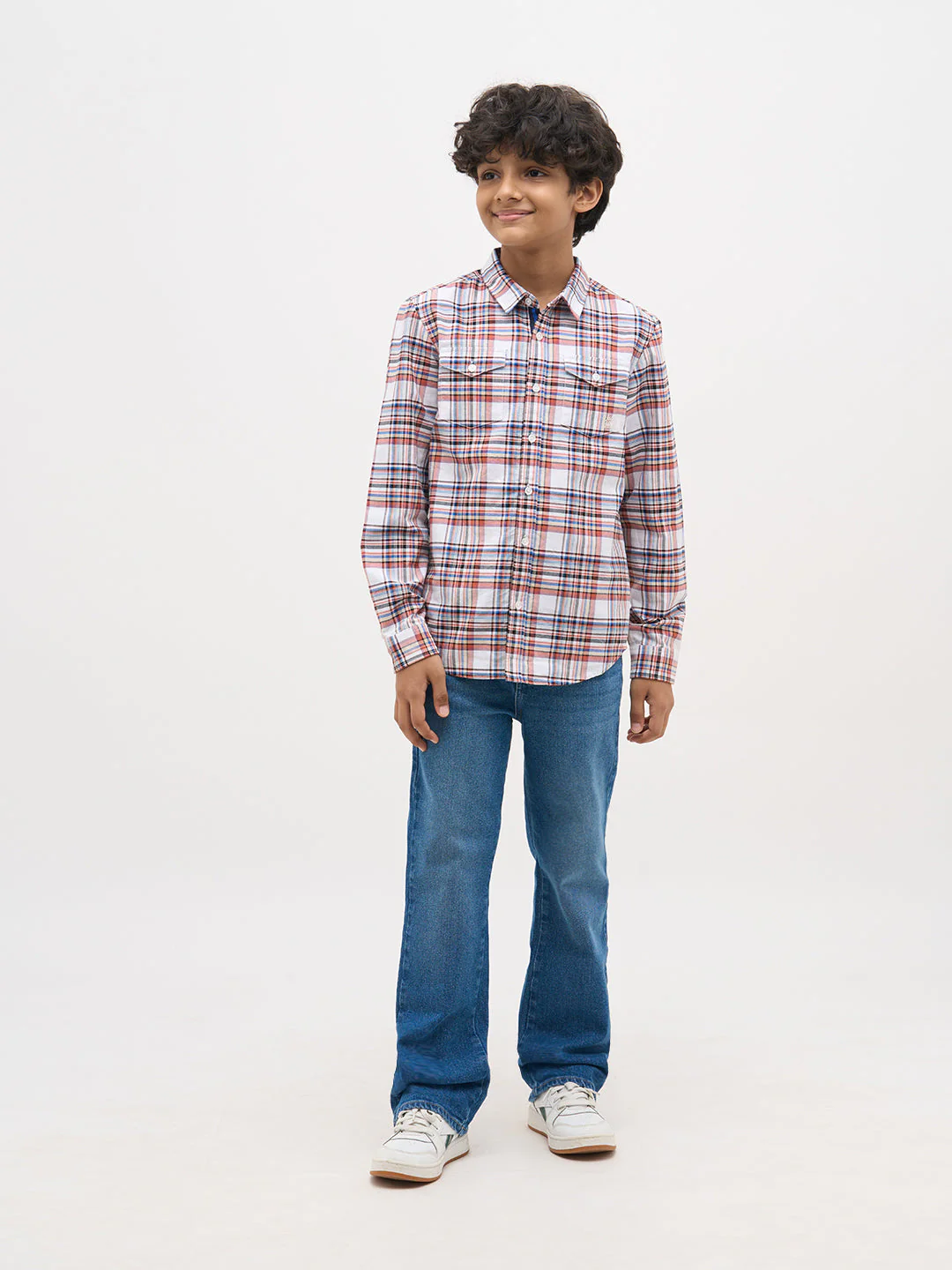 Blue Washed Cotton Regular Fit Jeans
