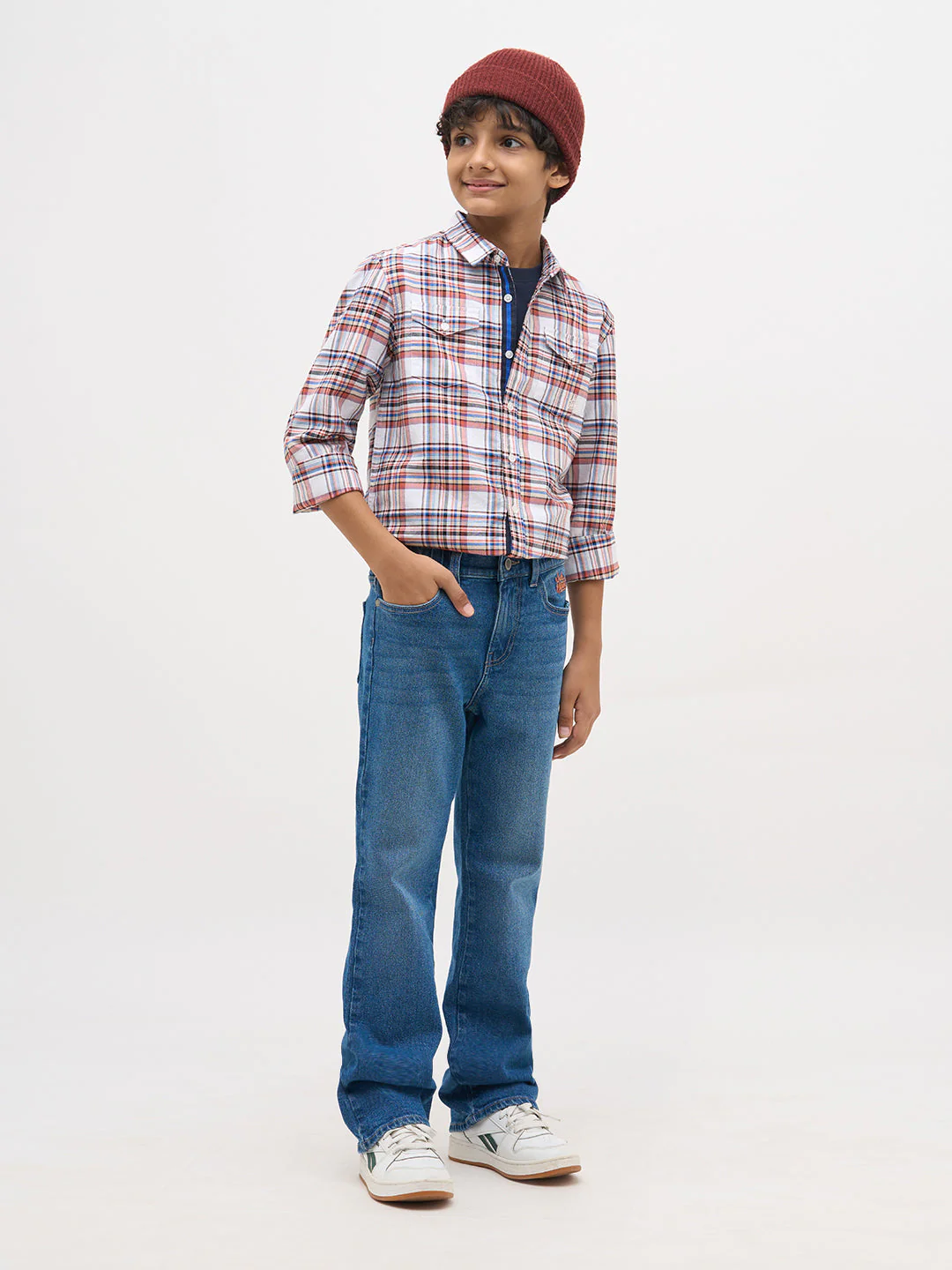 Blue Washed Cotton Regular Fit Jeans - Image 5