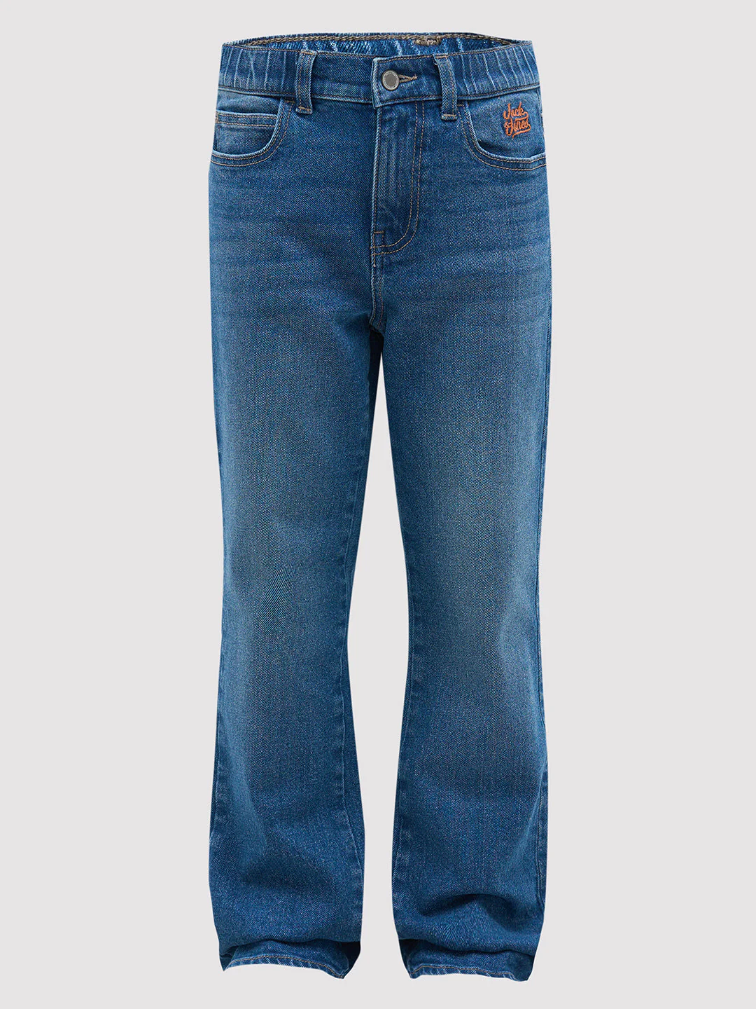 Blue Washed Cotton Regular Fit Jeans - Image 7