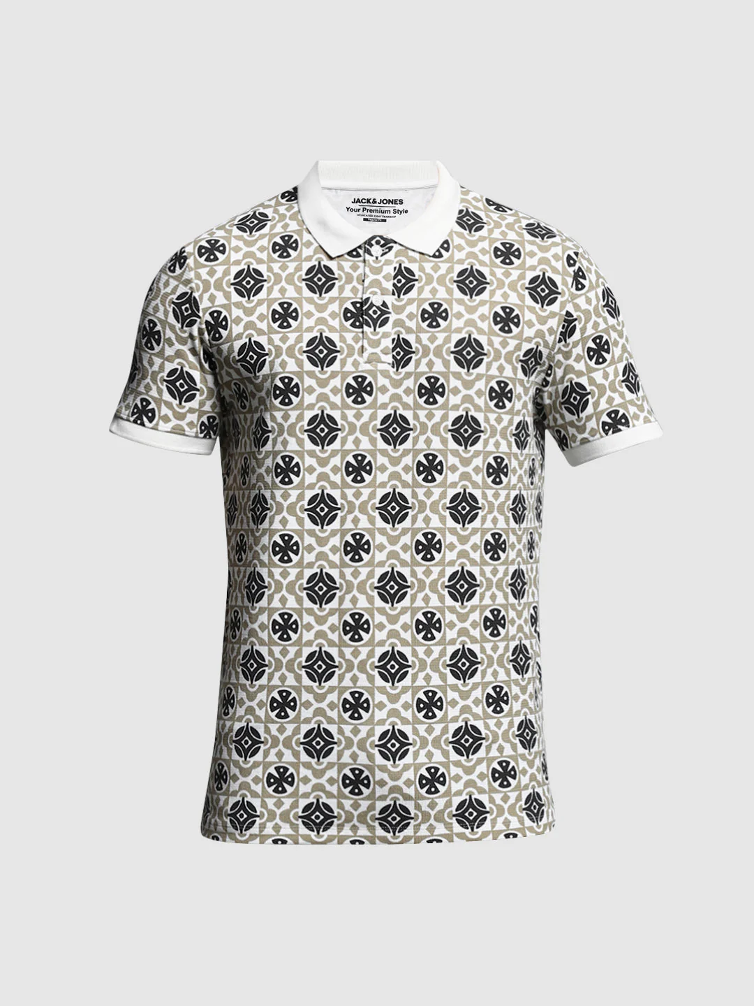 Brown Printed Cotton Polo - Image 7