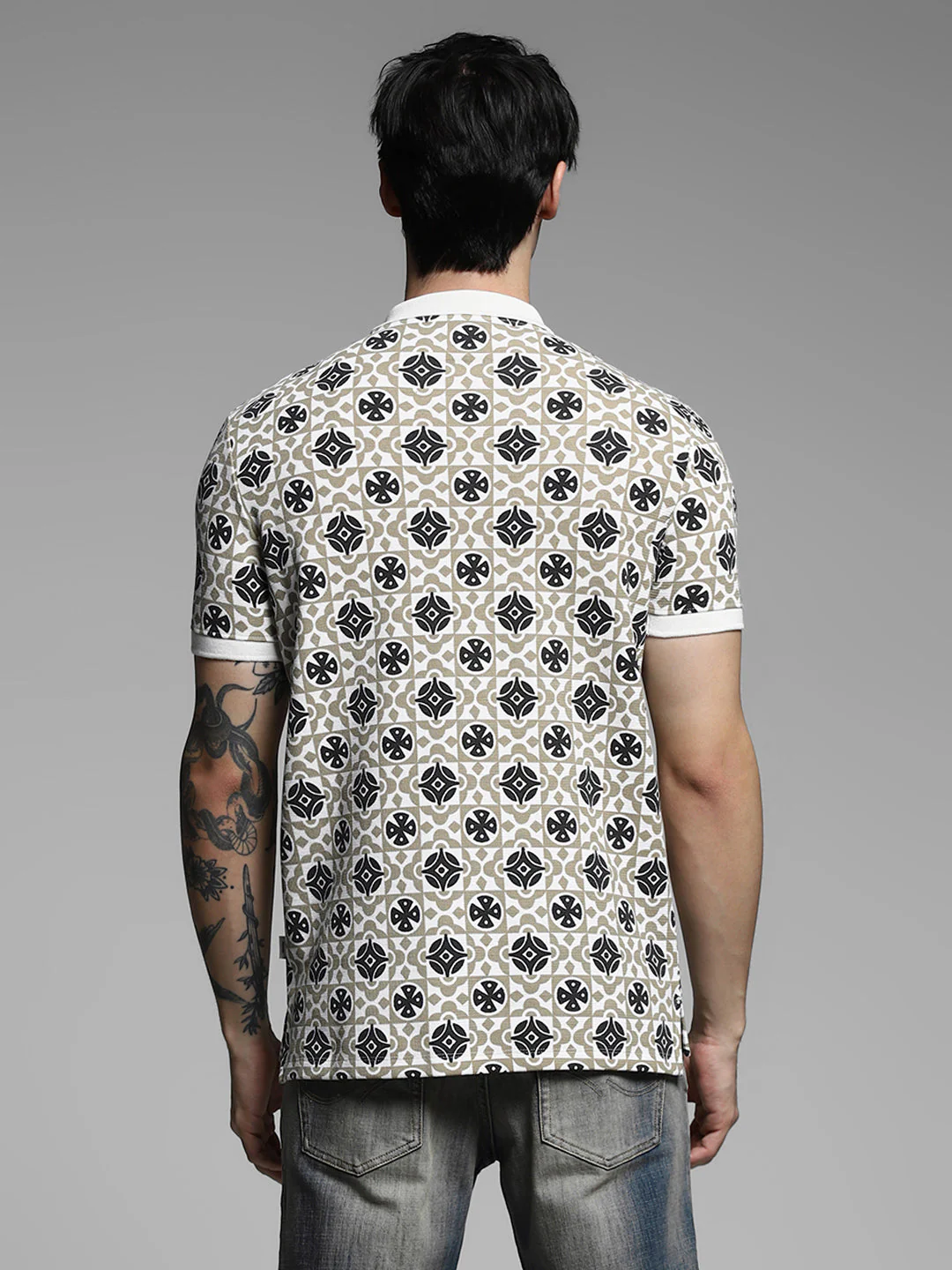 Brown Printed Cotton Polo - Image 9