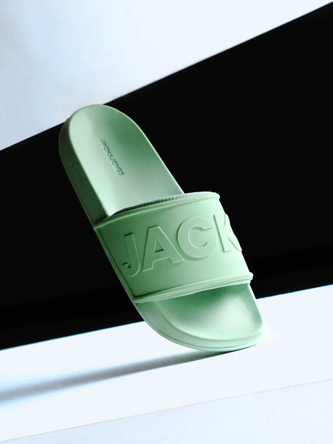 Green Embossed Logo Pool Sliders