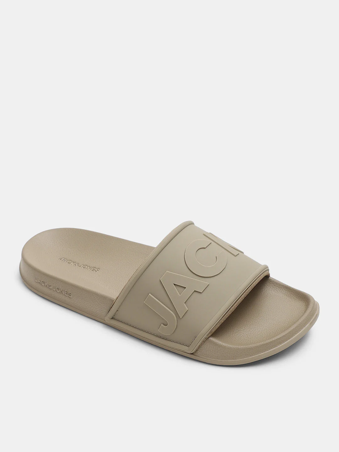 Beige Embossed Logo Pool Sliders - Image 4