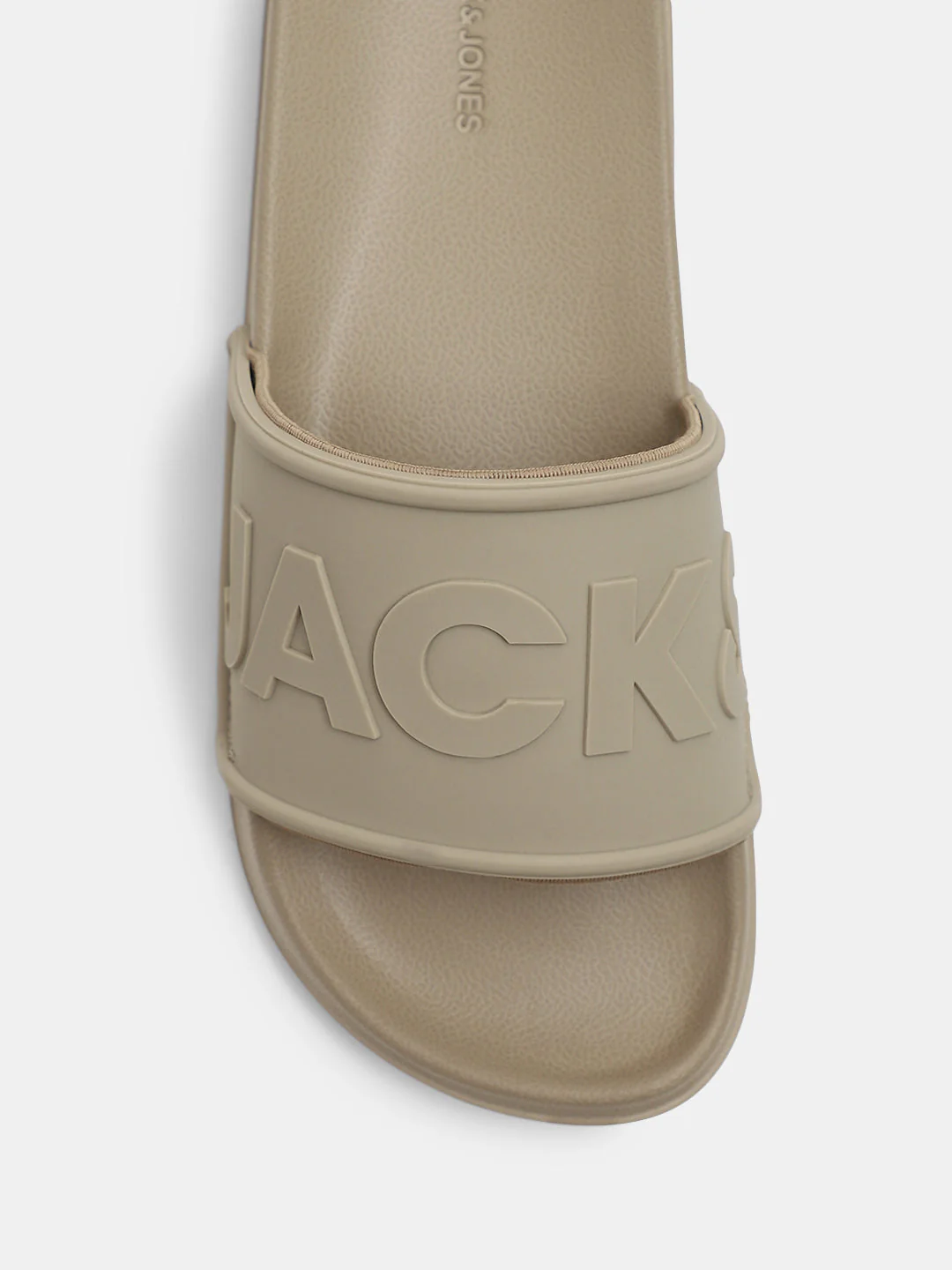 Beige Embossed Logo Pool Sliders - Image 7