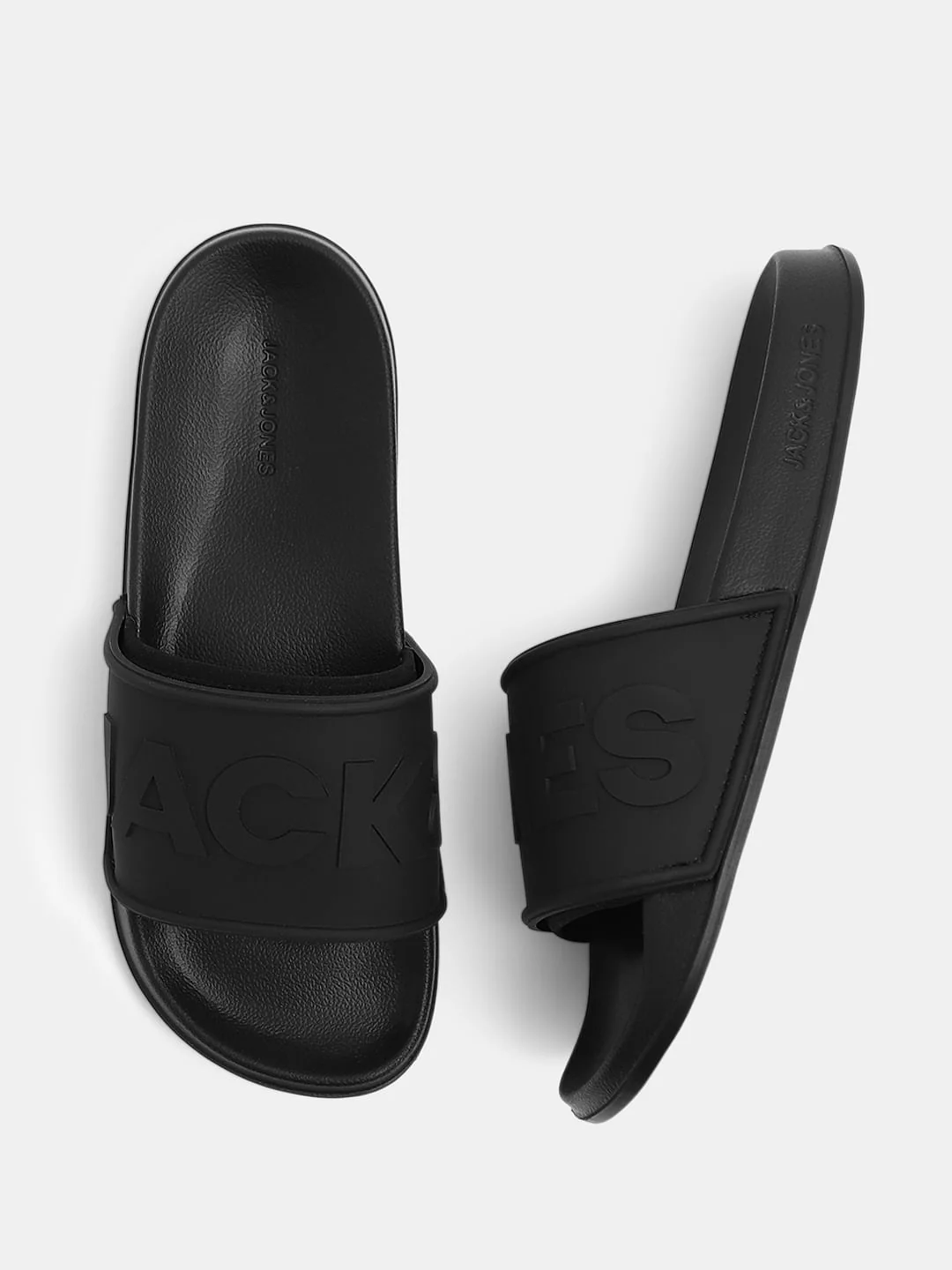 Black Embossed Logo Pool Sliders - Image 3