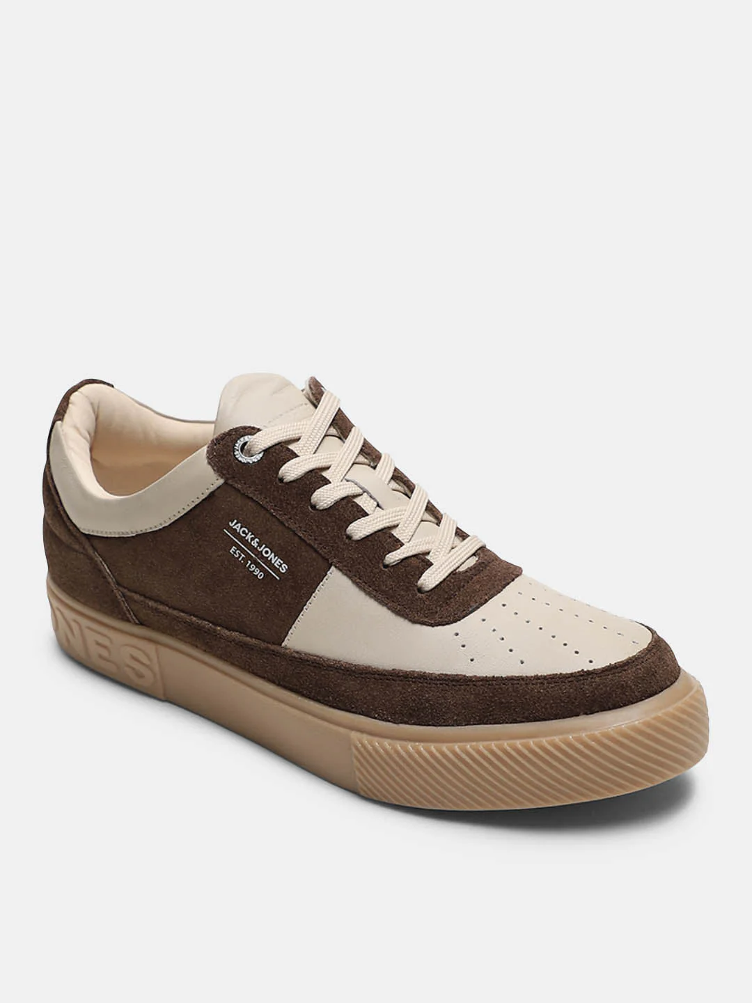 Brown Colourblocked Suede Sneakers - Image 4