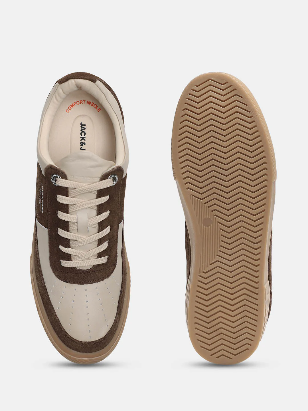 Brown Colourblocked Suede Sneakers - Image 5