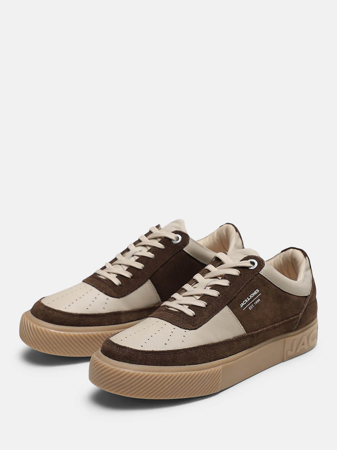 Brown Colourblocked Suede Sneakers - Image 6