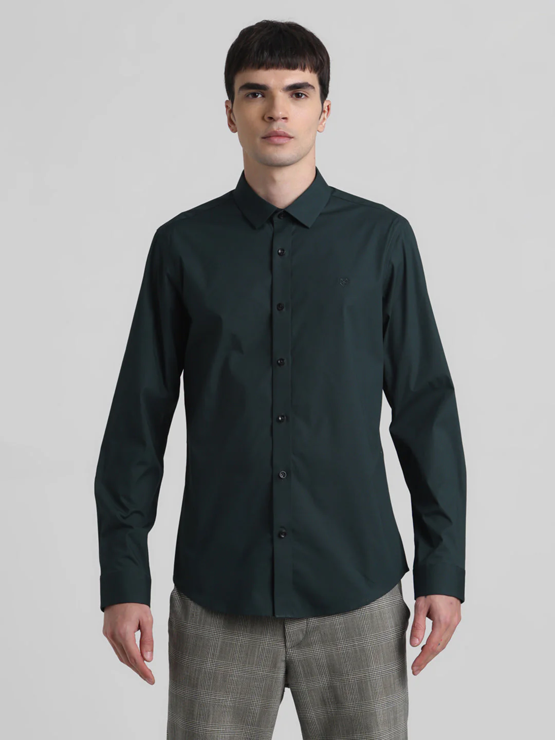 Dark Green Slim Fit Formal Shirt - Image 8