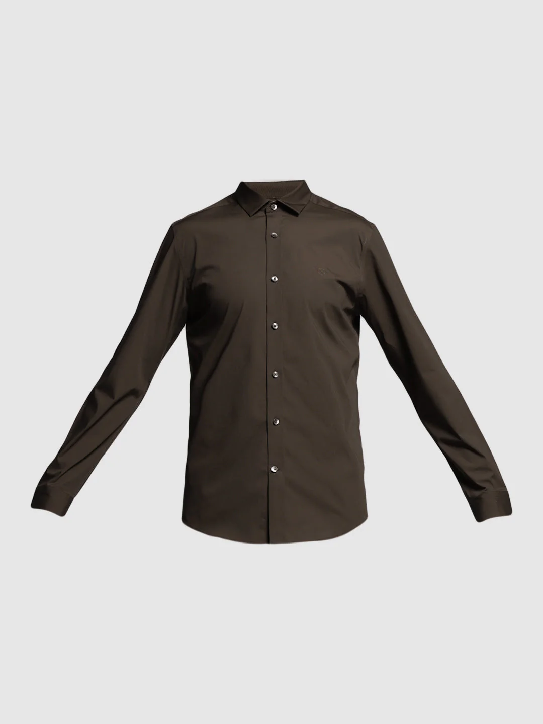 Dark Brown Slim Fit Formal Shirt - Image 7