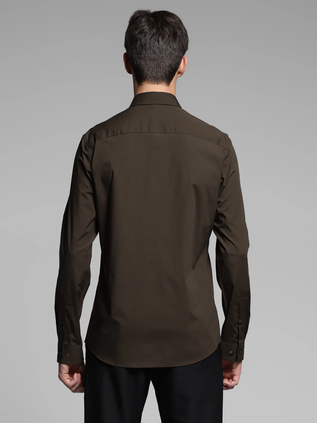 Dark Brown Slim Fit Formal Shirt - Image 9
