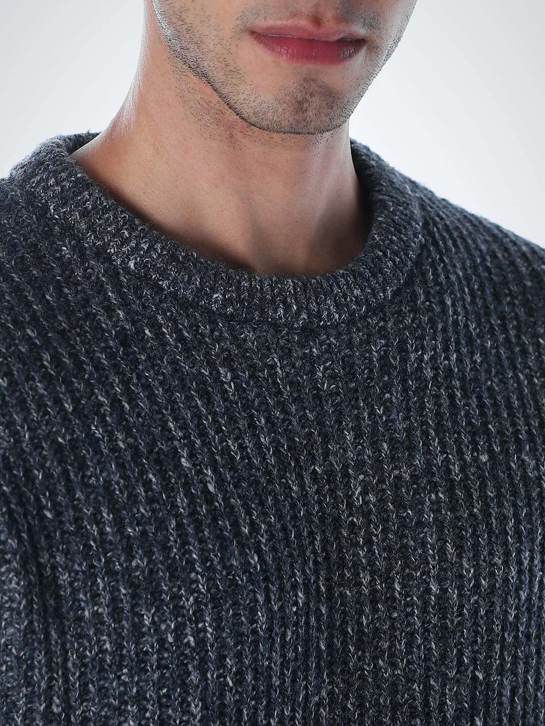 Grey Melange Relaxed Fit Knit - Image 5