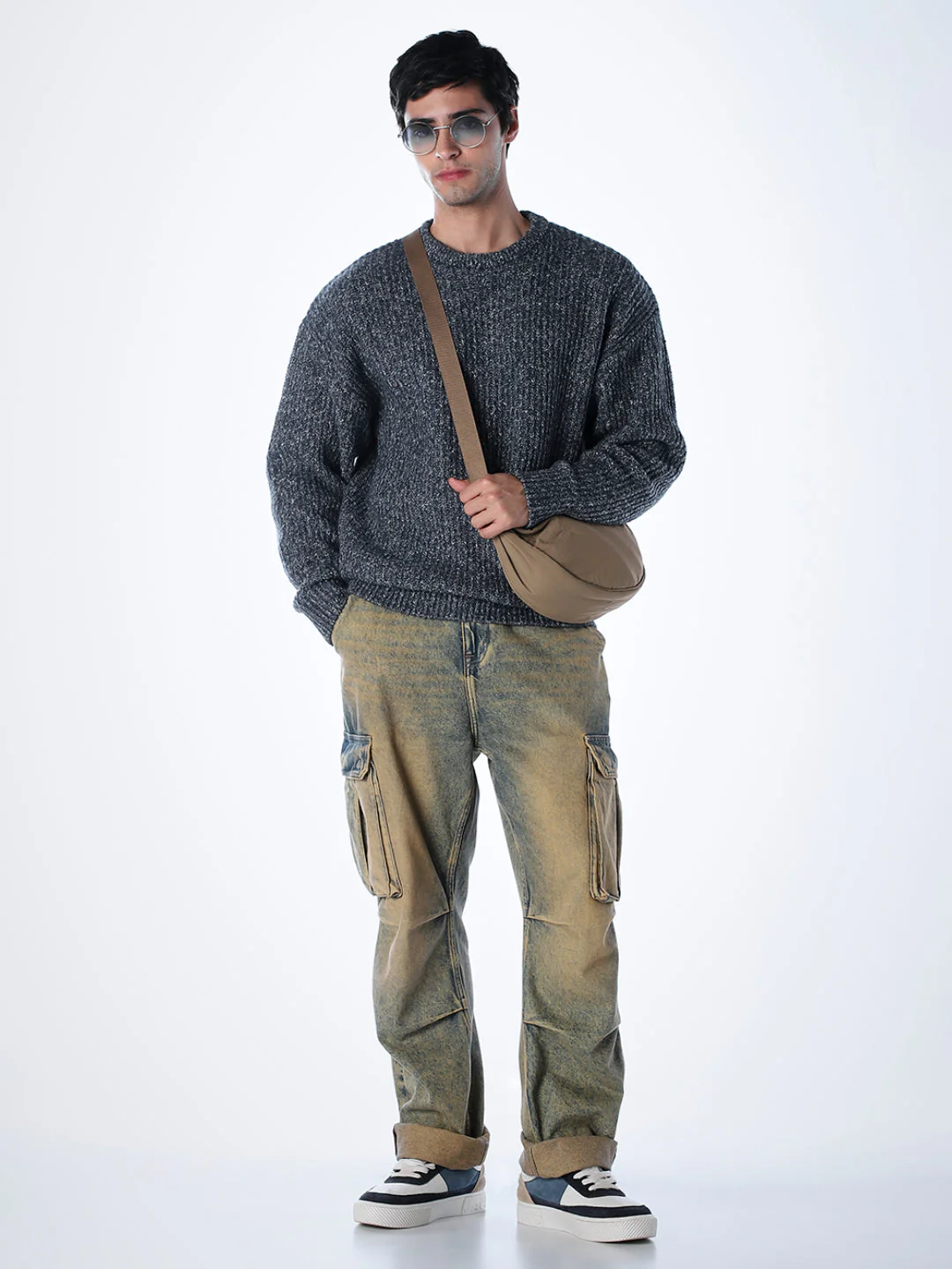Grey Melange Relaxed Fit Knit - Image 6
