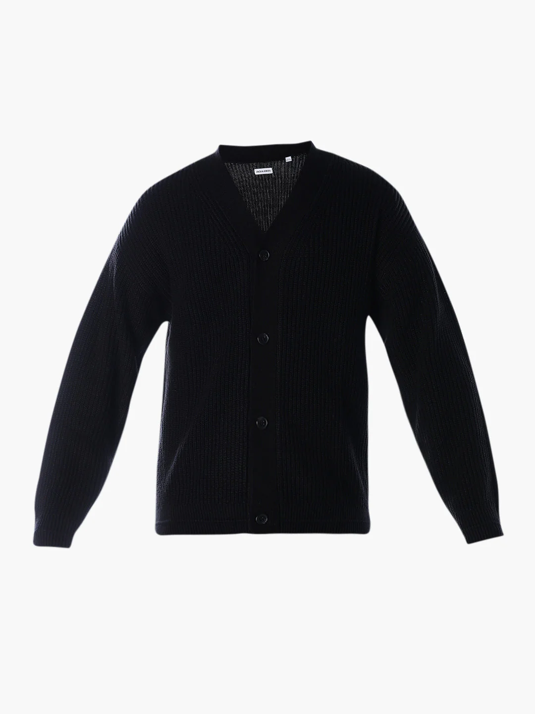 V-Neck Buttoned Cardigan - Black - Image 7
