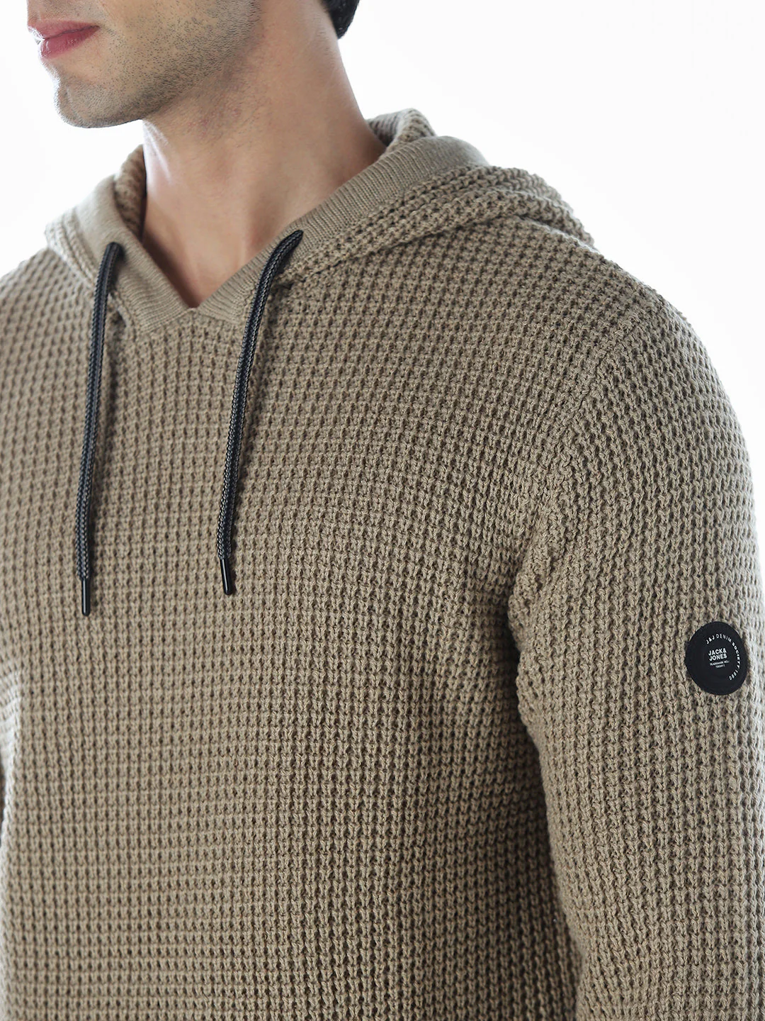 Beige Knitted Hoodie - Image 5