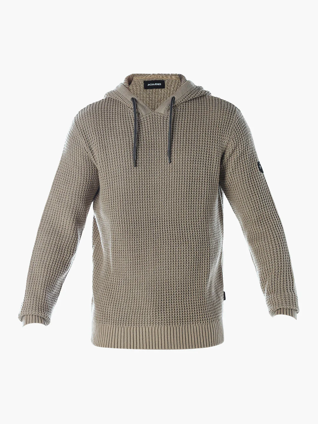 Beige Knitted Hoodie - Image 7