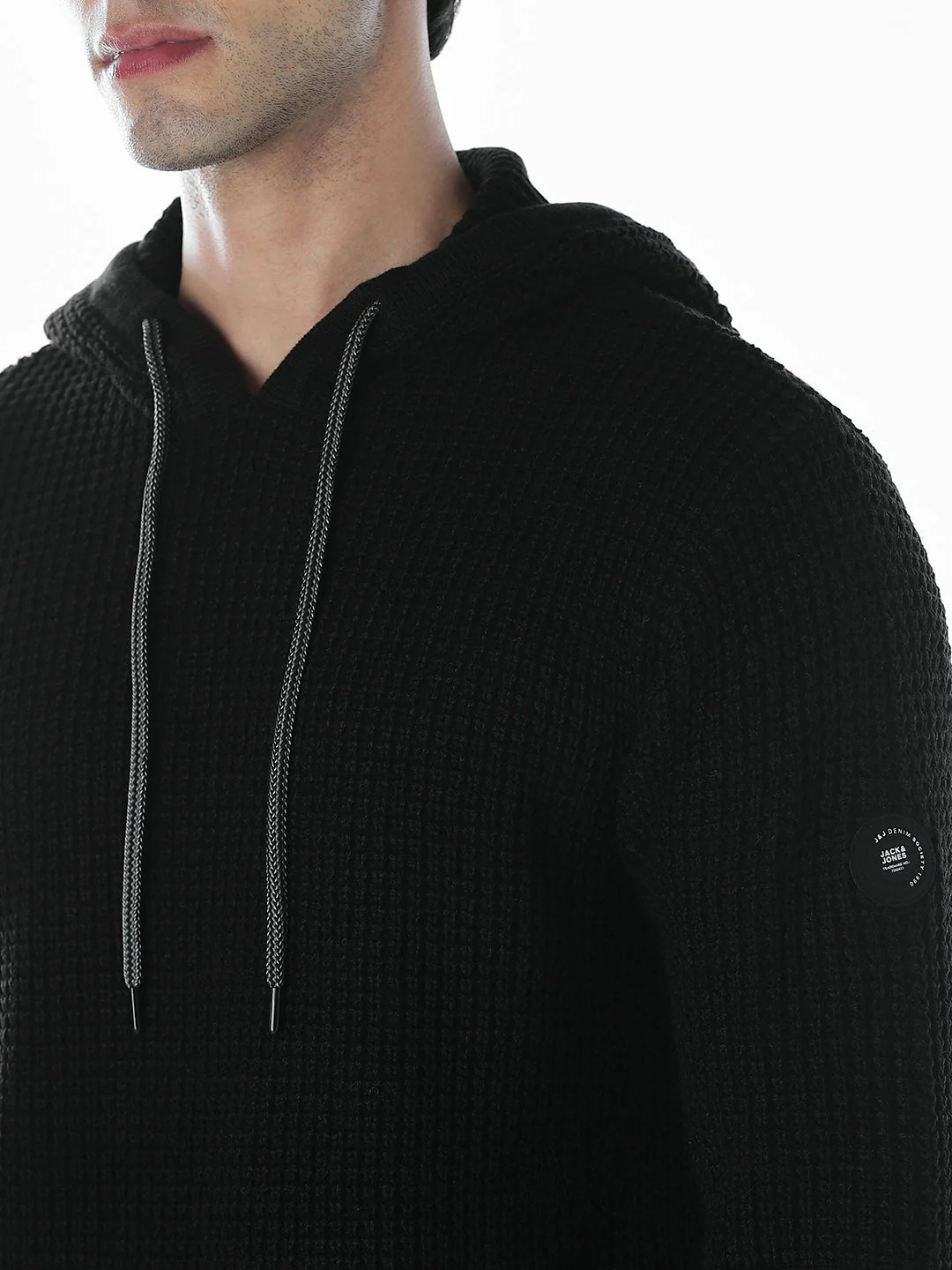 Black Knitted Hoodie - Image 5