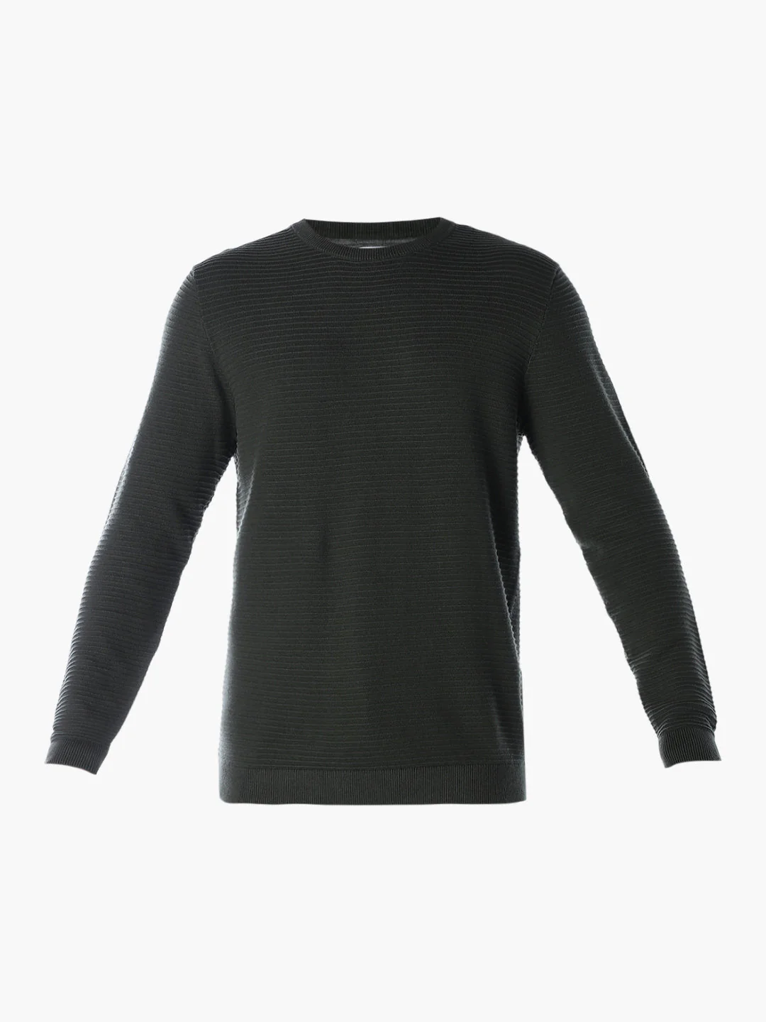 Crew Neck Cotton Knit - Green - Image 7