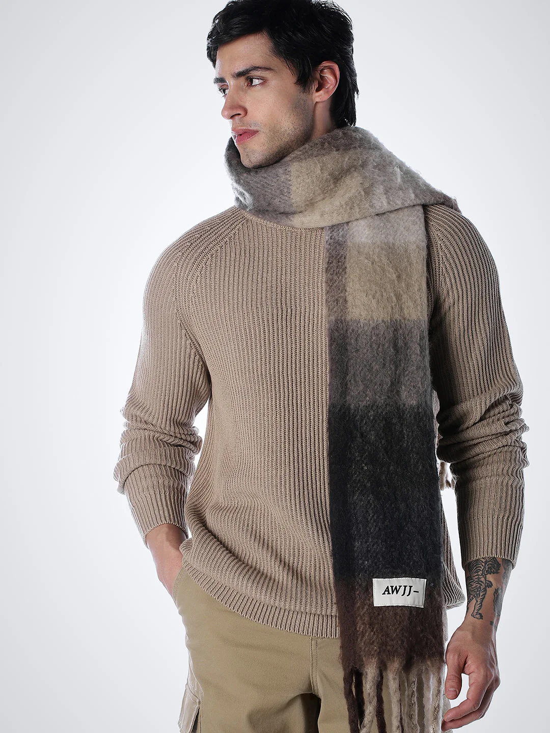 Beige Relaxed Fit Pullover