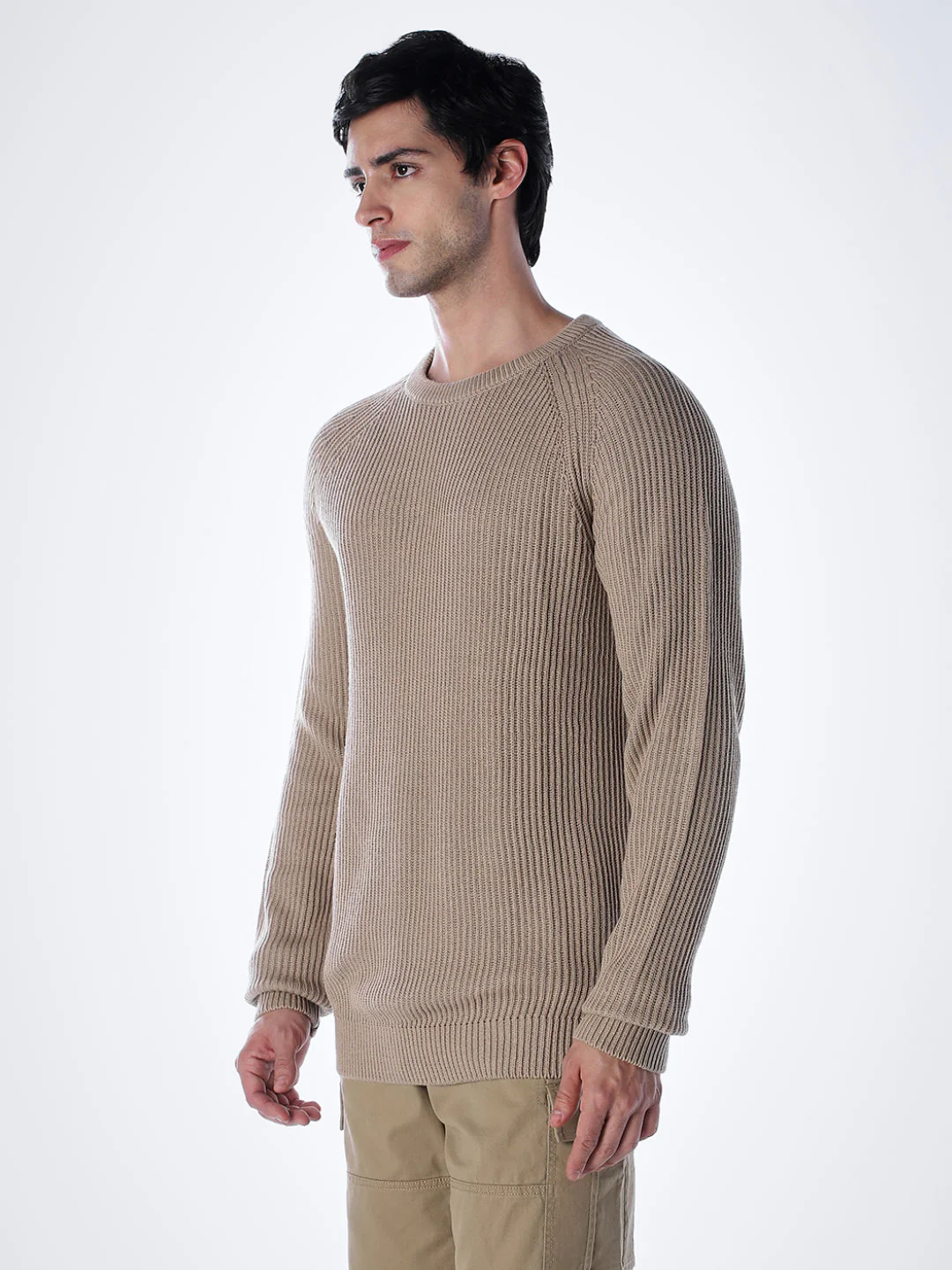 Beige Relaxed Fit Pullover - Image 3