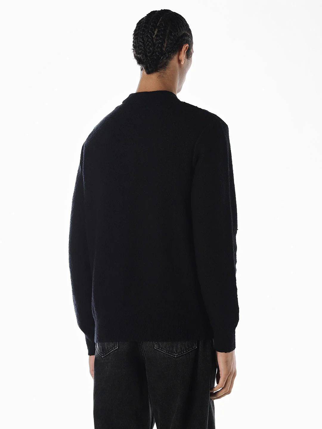 Knitted Relaxed Fit Pullover - Black - Image 4