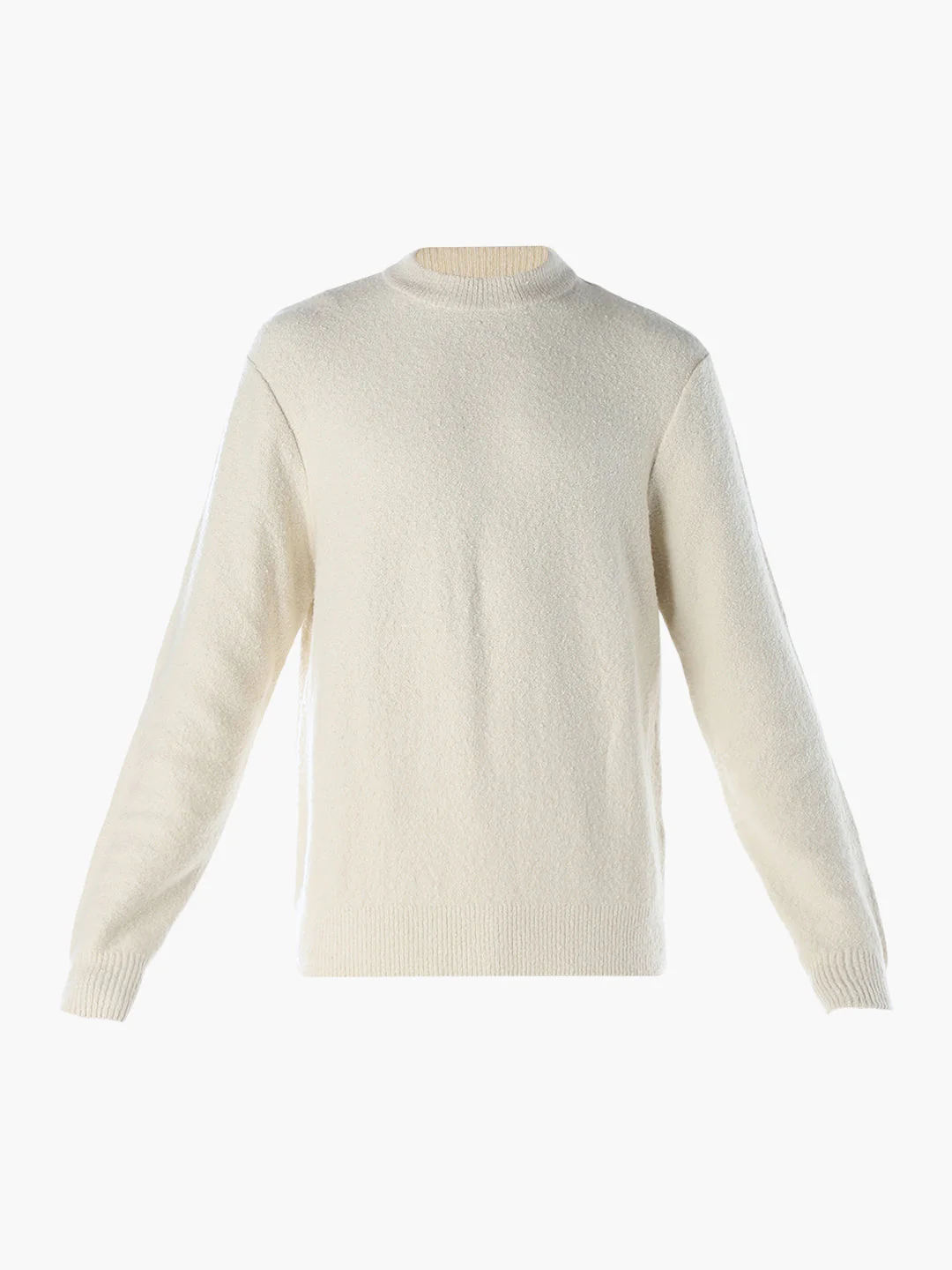 Knitted Relaxed Fit Pullover - Beige - Image 7