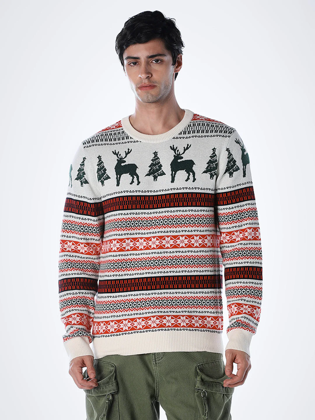 X-MAS Print Jacquard Pullover - Image 2