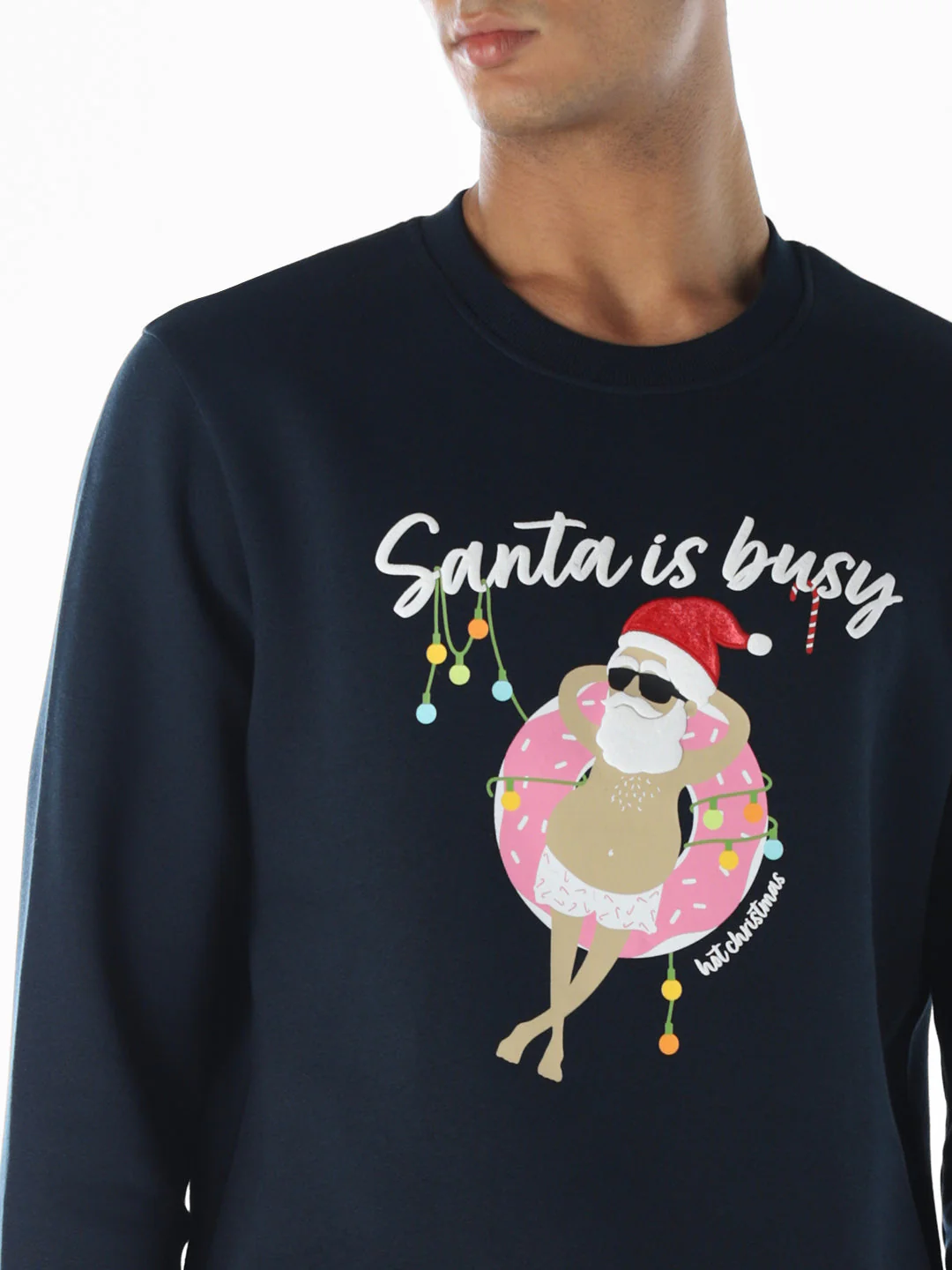 X-Mas Print Sweatshirt - Blue - Image 5