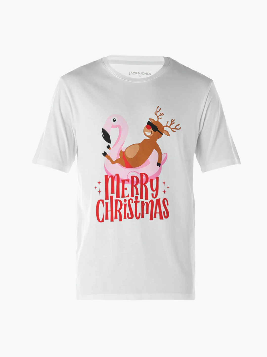 Reindeer X-Mas Printed T-shirt - White - Image 7