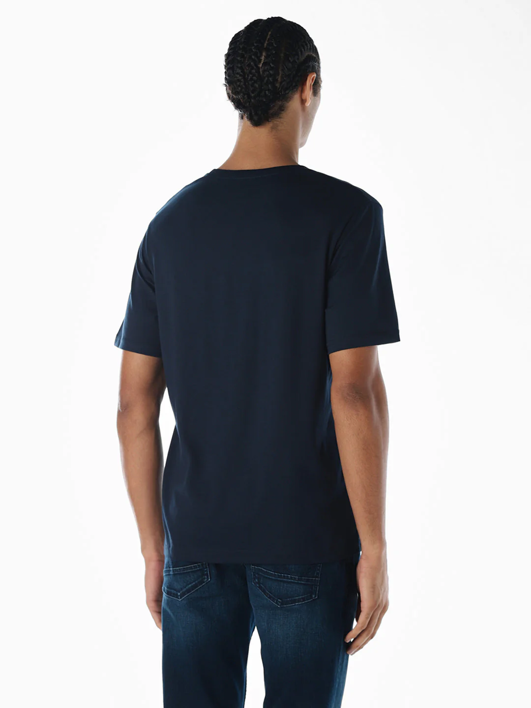 Reindeer X-Mas Printed T-shirt - Blue - Image 4