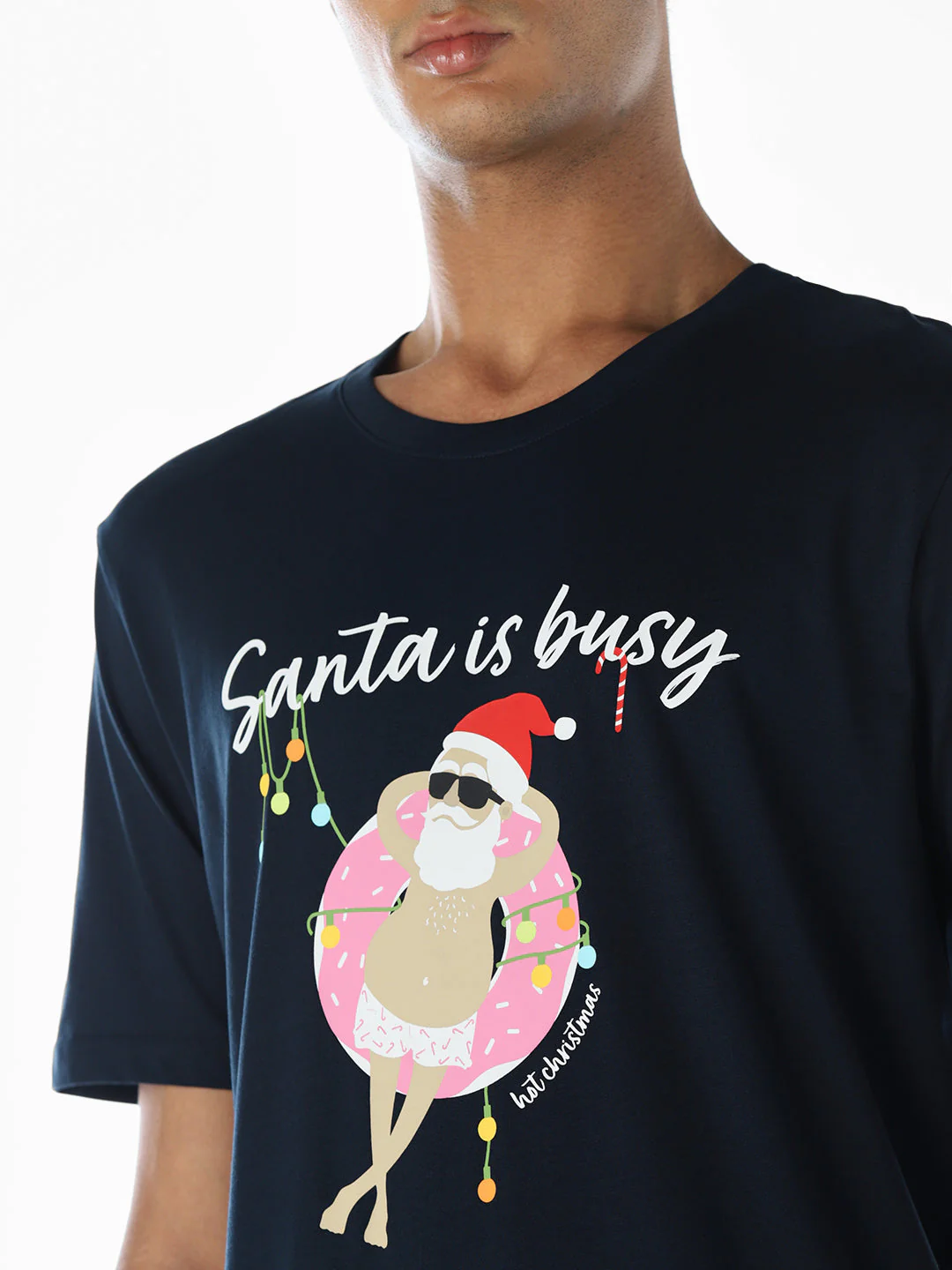 Reindeer X-Mas Printed T-shirt - Blue - Image 5
