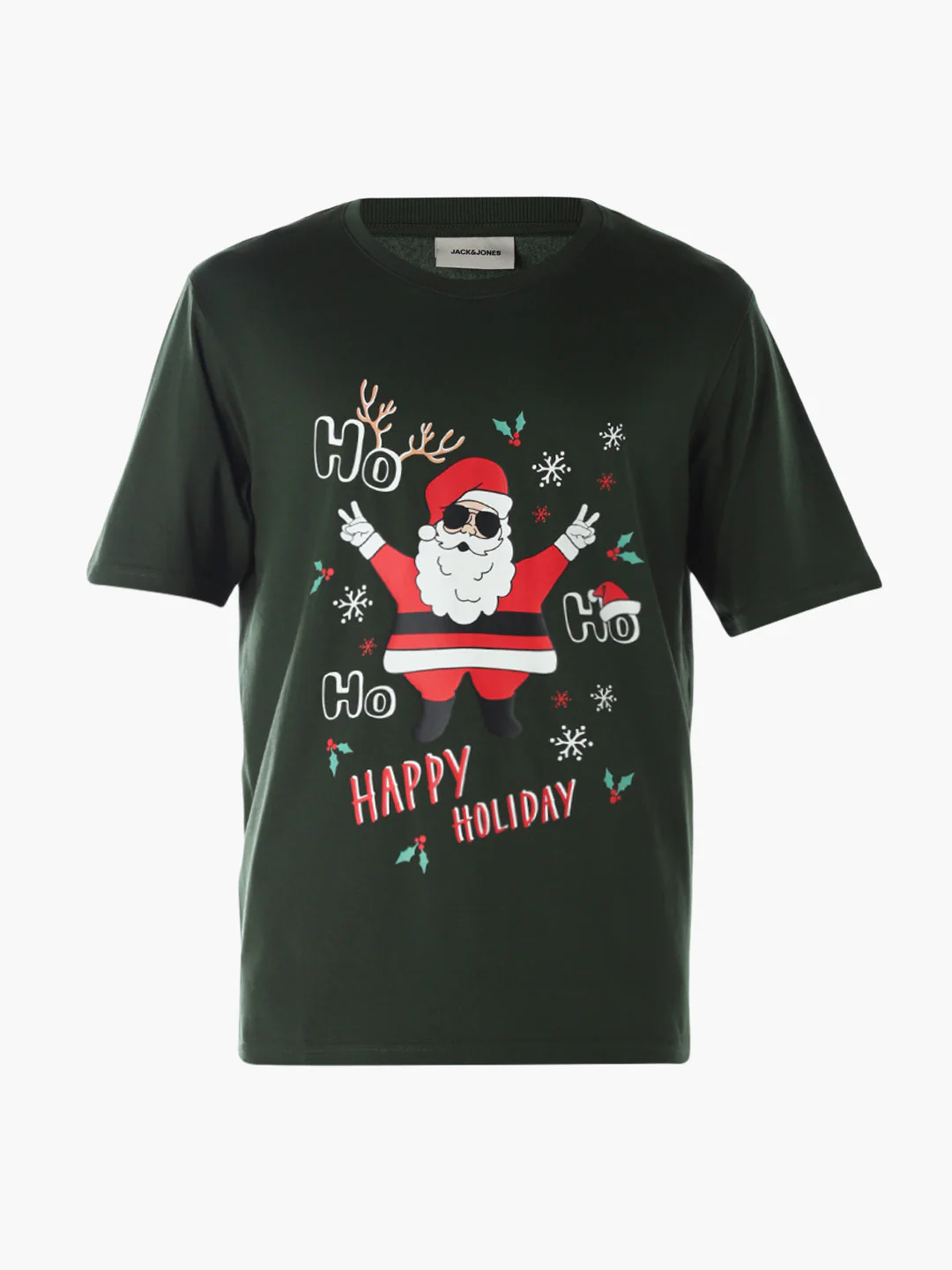 Santa X-Mas Printed T-shirt - Green - Image 7